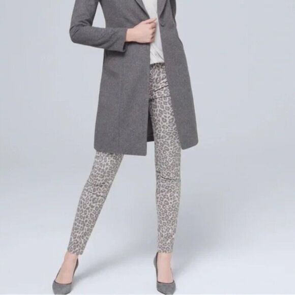 White House Black Market Denim - White House Black Market Skinny Leopard Print Jeans Size 4R Mid-Rise NWT